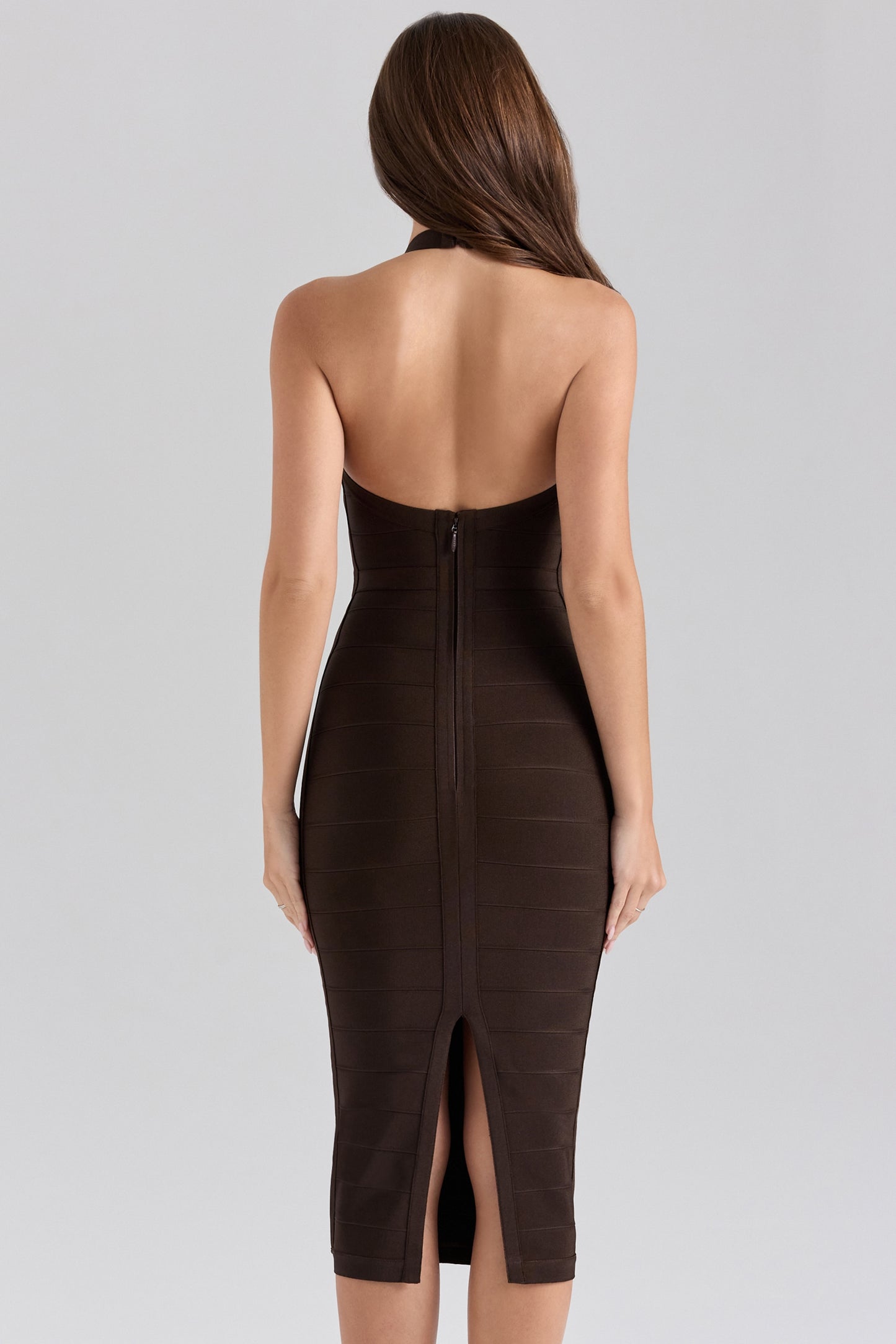 The Supermodel Chocolat Halter Midi Bandage Dress