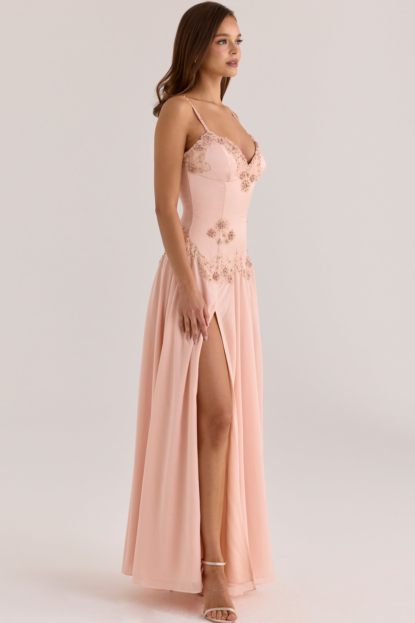 Saloma Blush Maxi Dress - Side