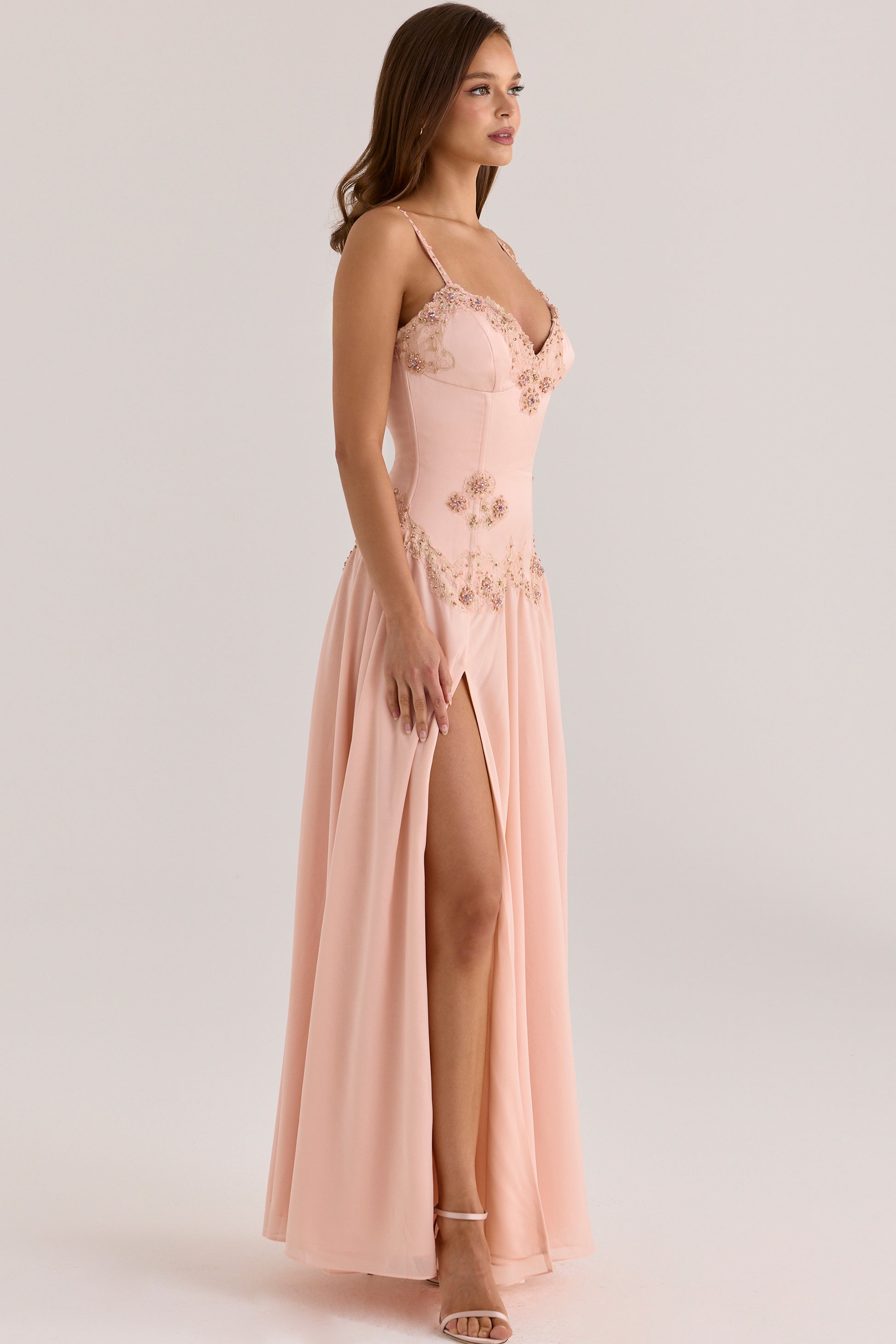 Saloma Blush Maxi Dress - Side