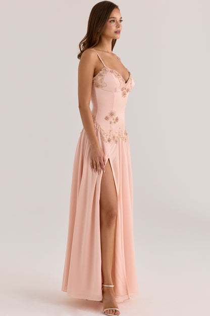 Saloma Blush Maxi Dress - Side