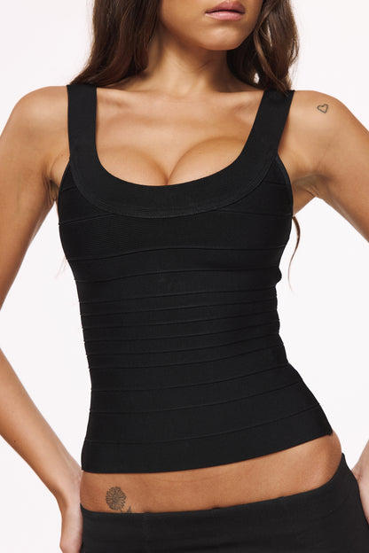 The OG Black Scoop Neck Bandage Top