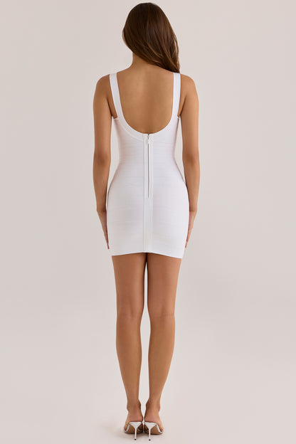 The OG True White Scoop Neck Bandage Mini Dress