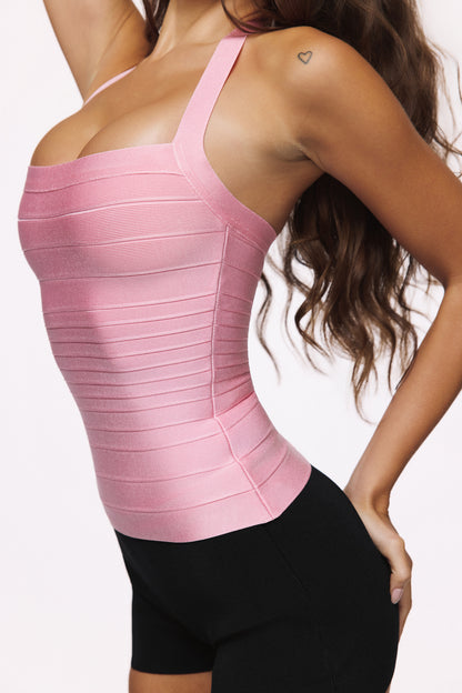The Silhouette Lychee Halter Neck Bandage Top