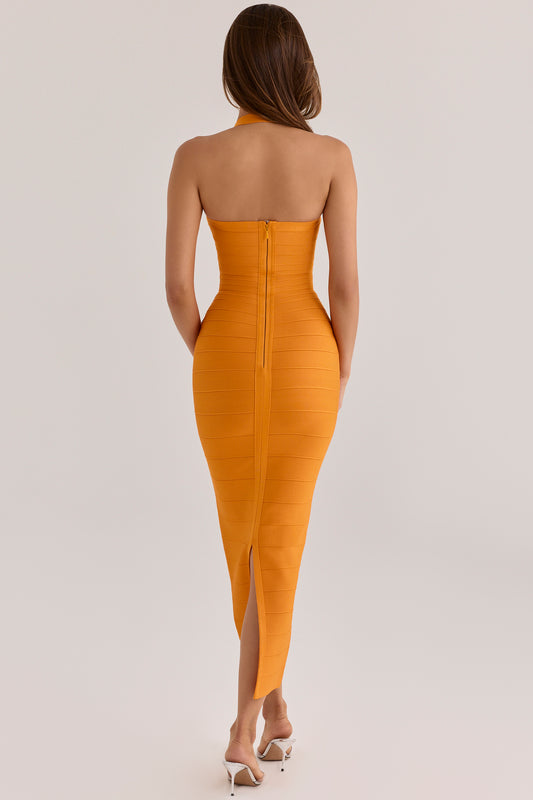 The Silhouette Mango Halter Neck Bandage Maxi Dress